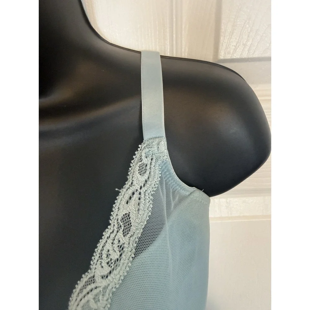 Natori 32G Feathers Plunge Lace T-Shirt Bra  730023 Ribbon Blue